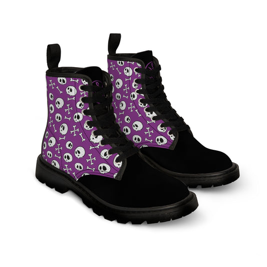 Boots Funny Skull Purple