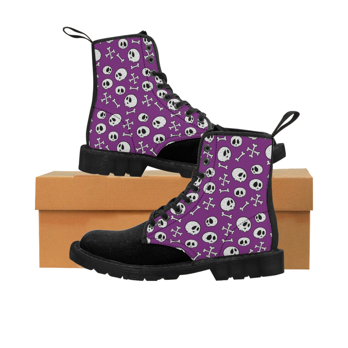 Boots Funny Skull Purple