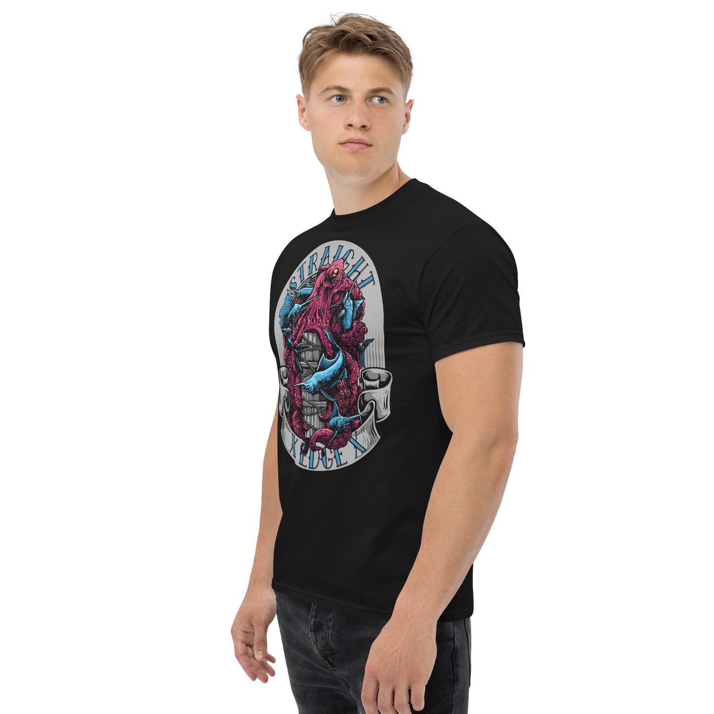 T-Shirt Straight Edge Octopus (Black)