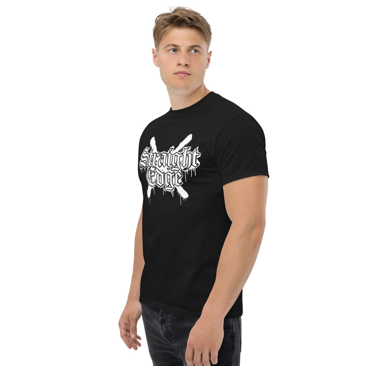 T-Shirt Straight Edge Art (Black)