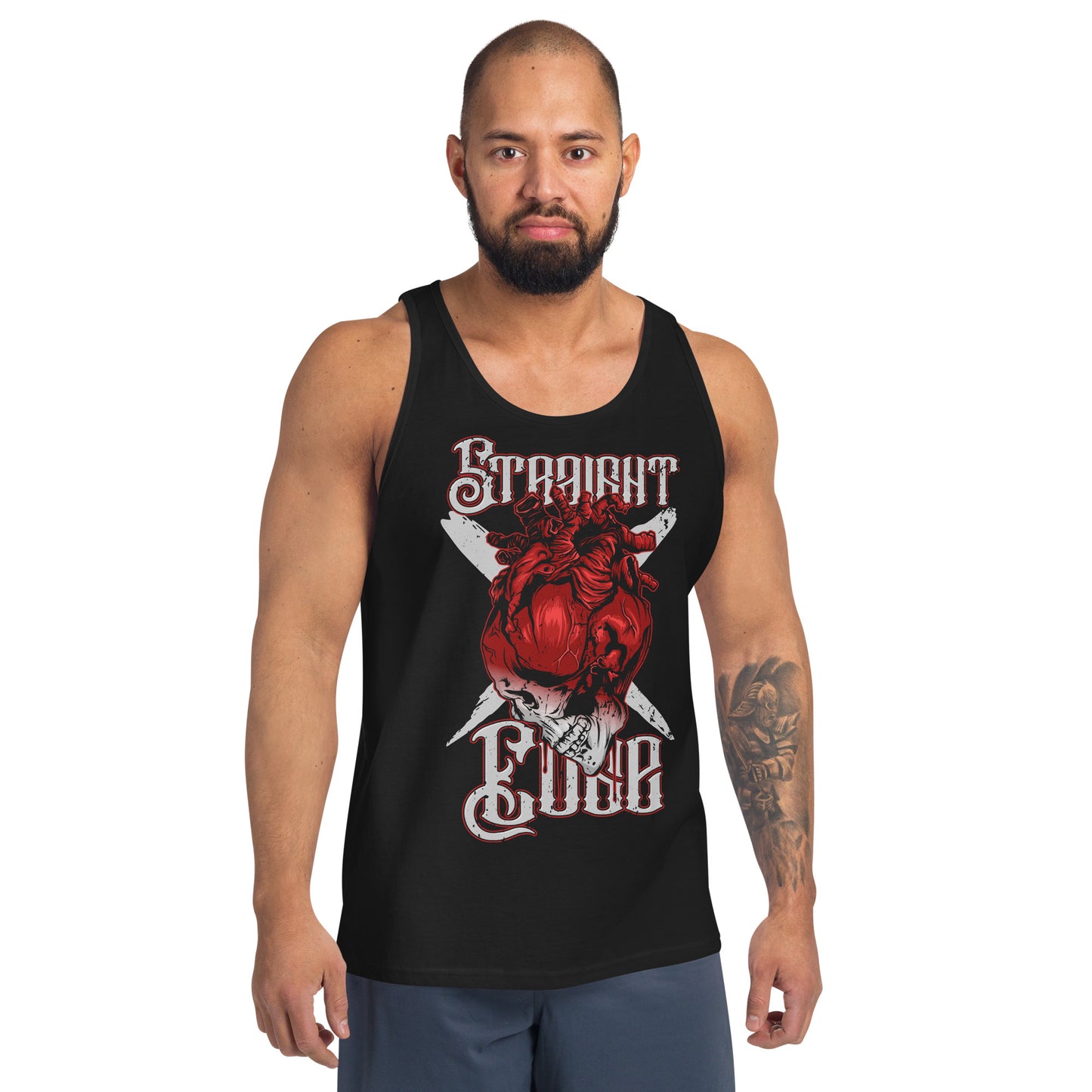 Tank Top Straight Edge Heart (Black)