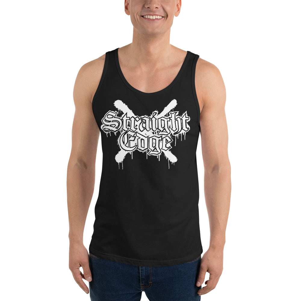 Tank Top Straight Edge Art1 (Black)