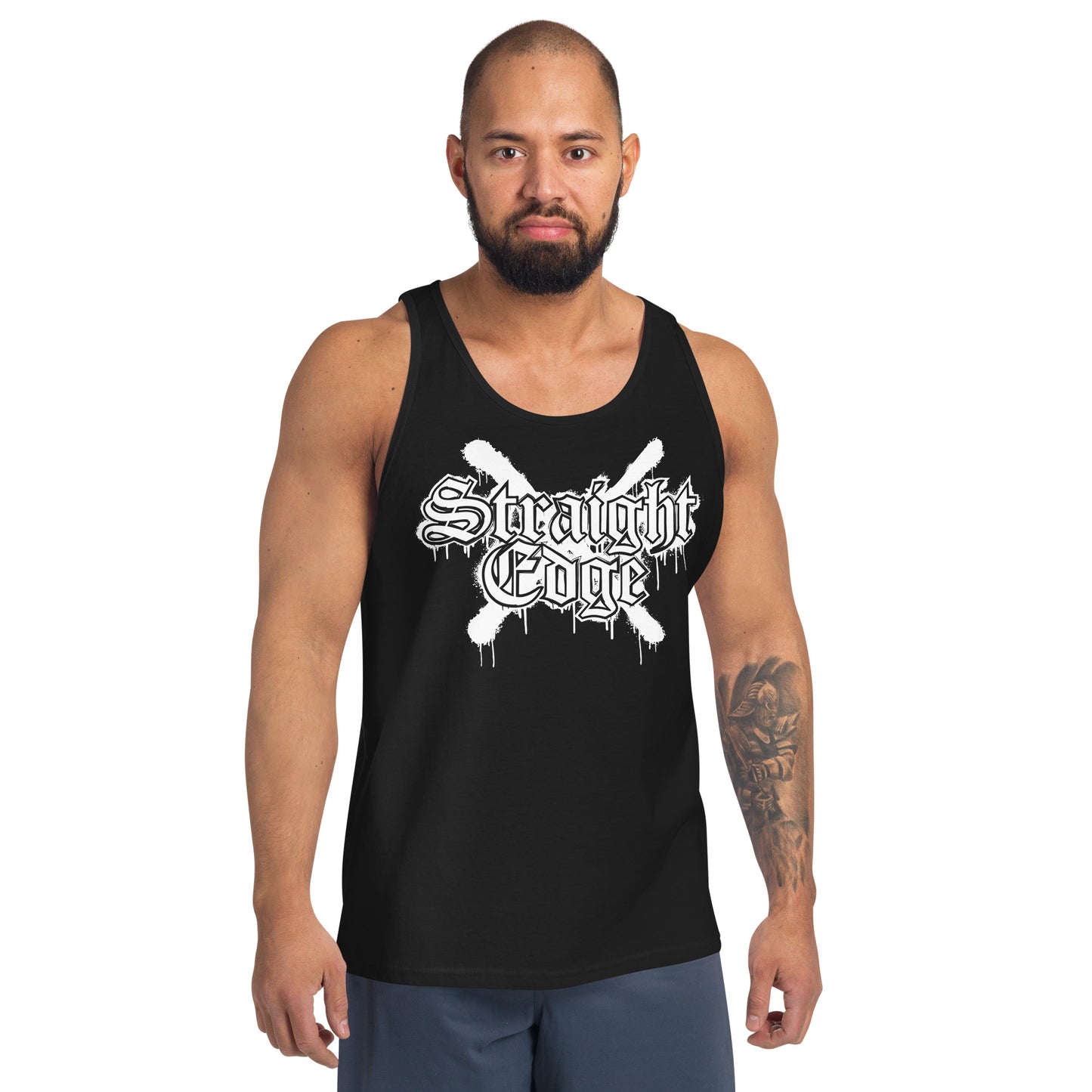 Tank Top Straight Edge Art1 (Black)