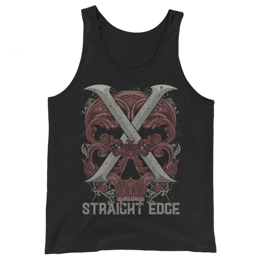 Tank Top Straight Edge Skull (Black)