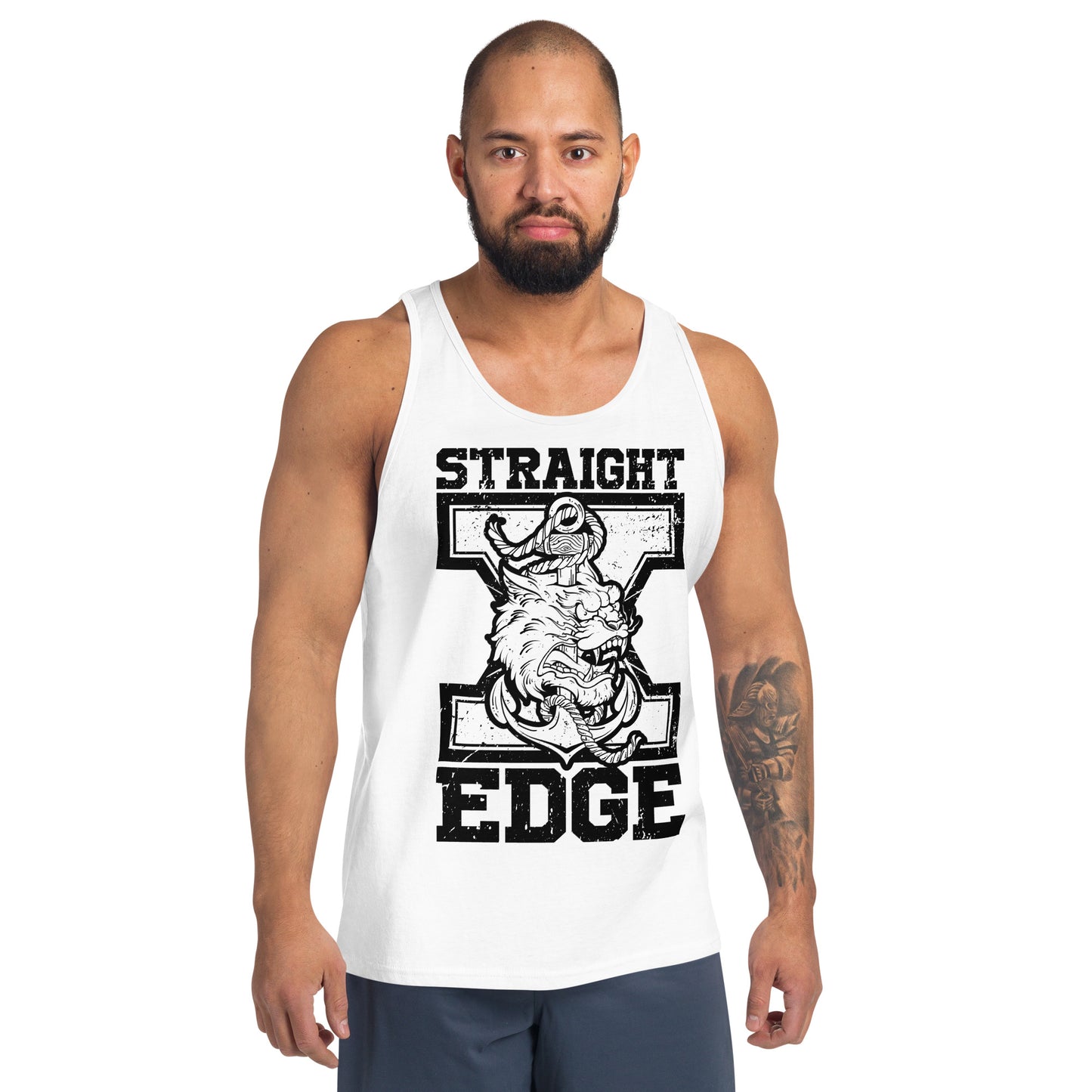 Tank Top Straight Edge Tiger (White)