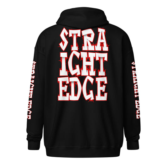 Hoodie Zip Straight Edge Art2 (Black)