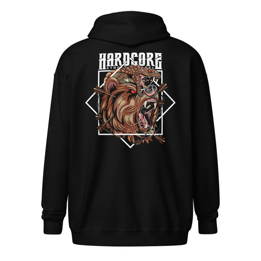 Hoodie Zip HCSA Bear vs Snake (Black)