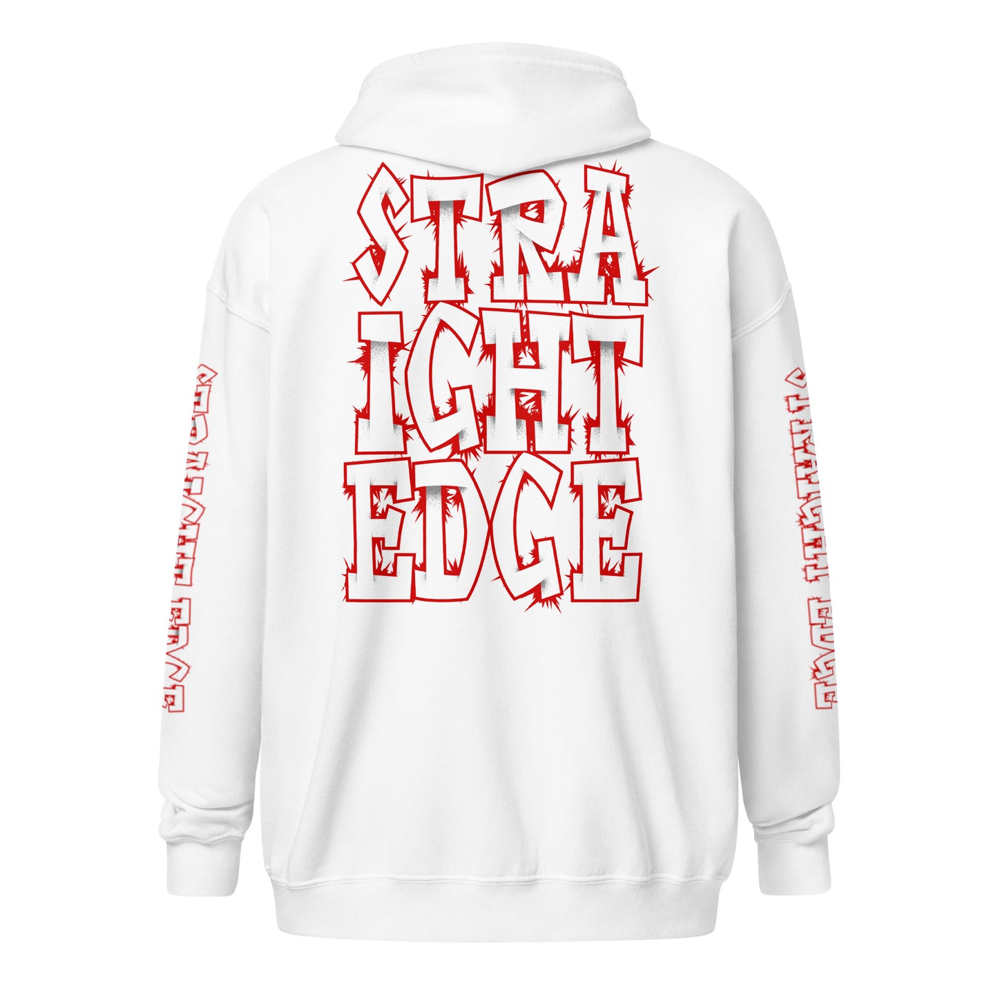 Hoodie Zip Straight Edge Art2 (White)