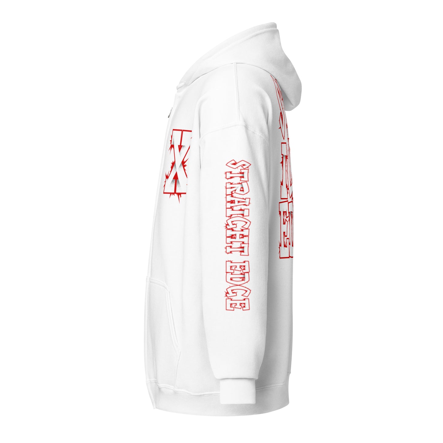 Hoodie Zip Straight Edge Art2 (White)