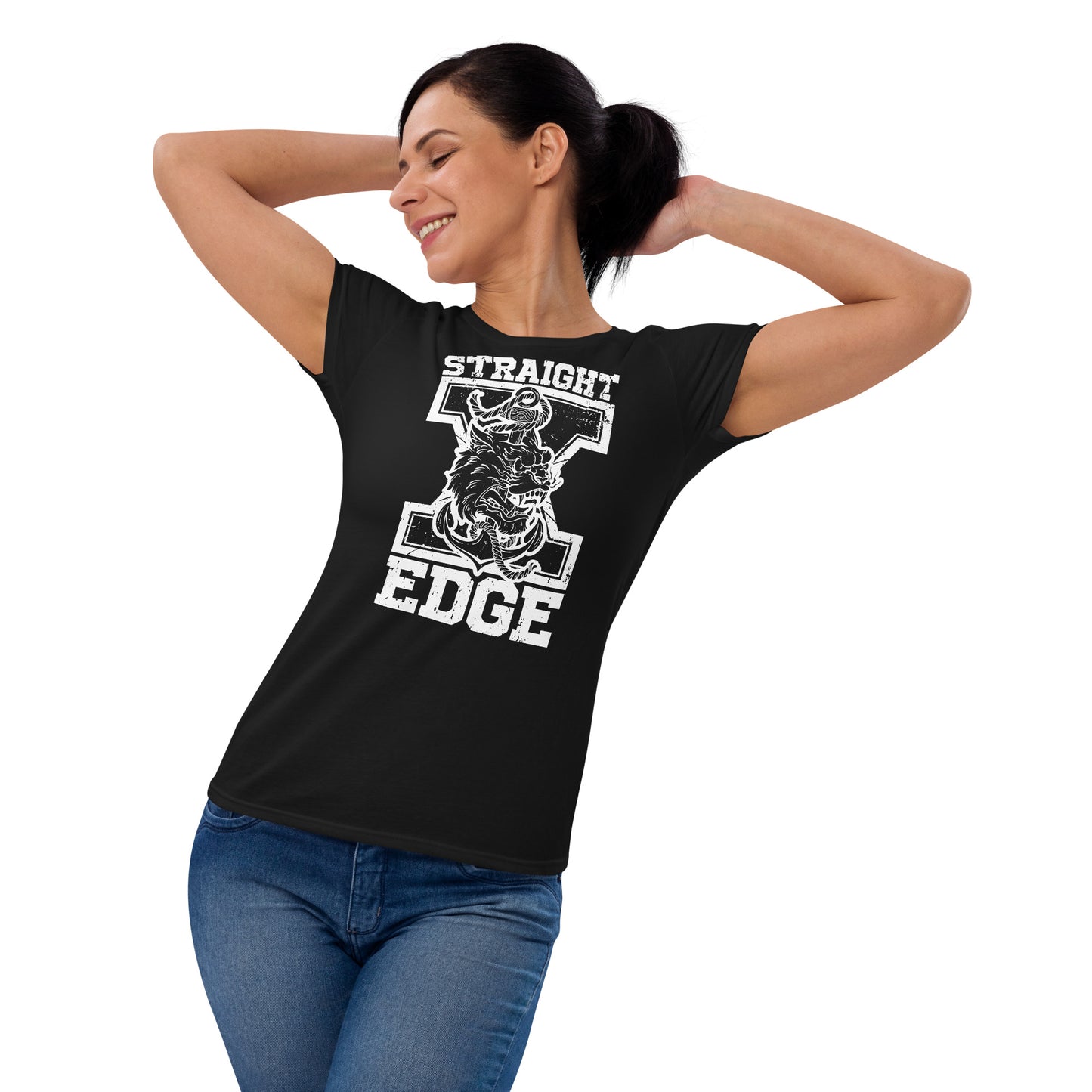 T-Shirt Women Straight Edge Tiger (black)