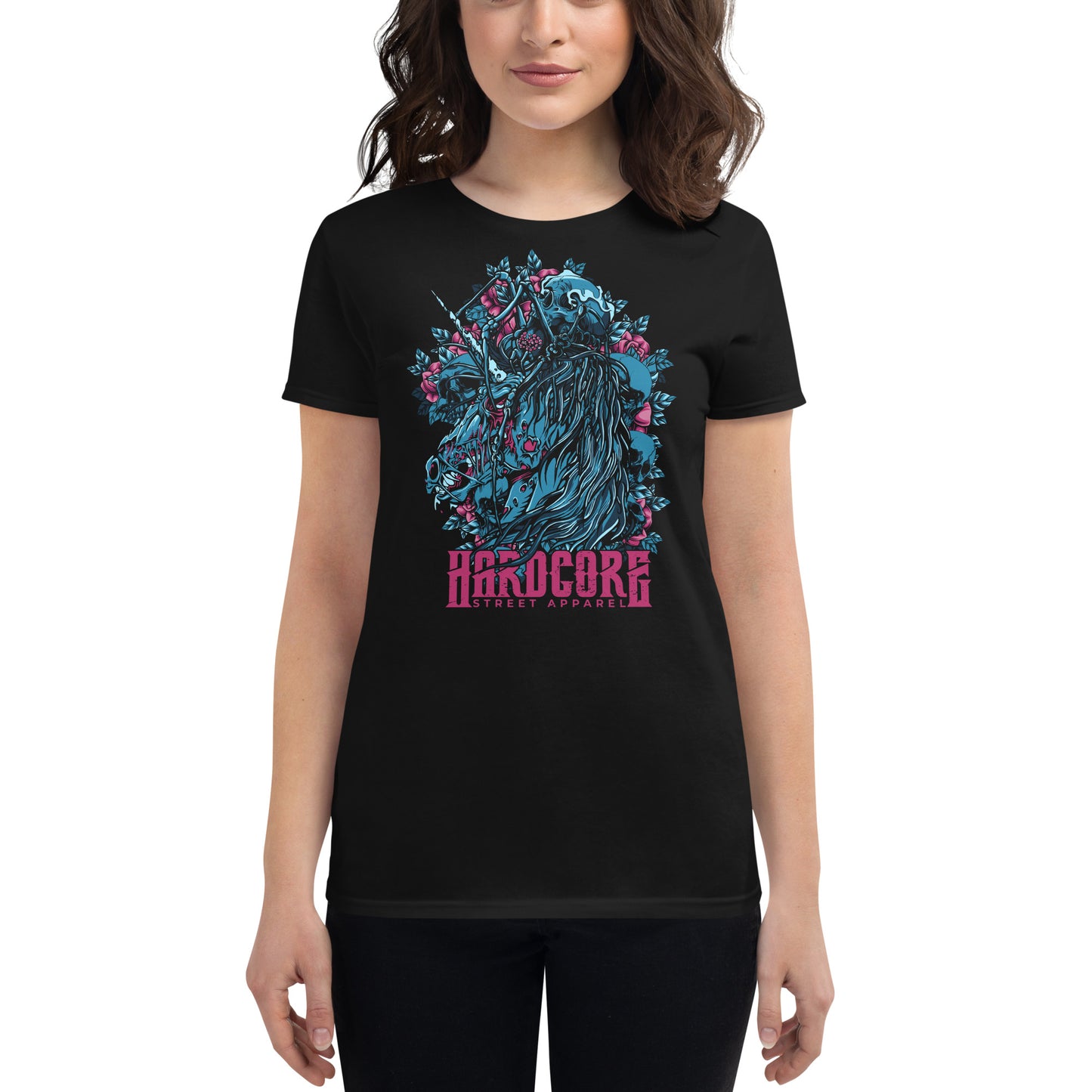 T-Shirt Women HCSA Zombie Unicorn (Black)