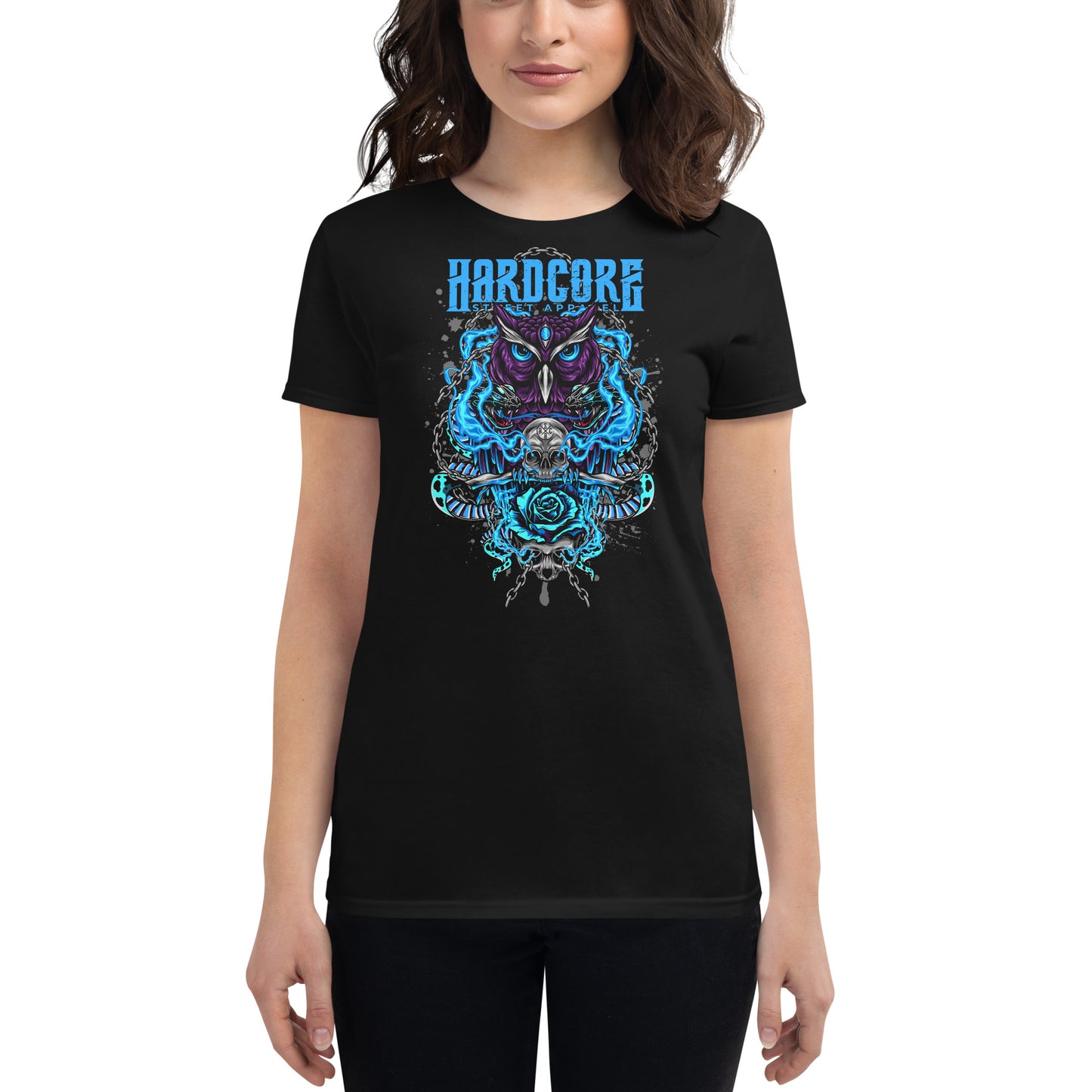 T-Shirt Women HCSA Owl's Head (Black)