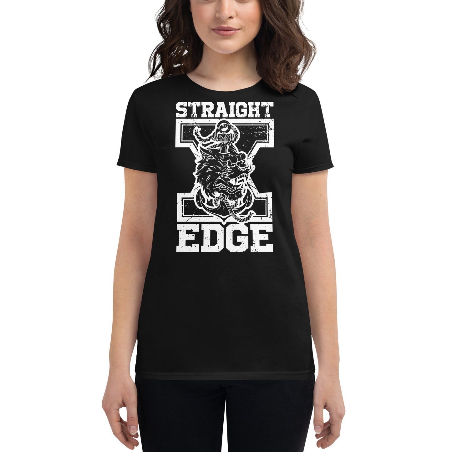 T-Shirt Women Straight Edge Tiger (black)