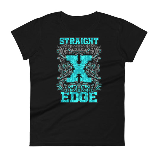 T-Shirt Women Straight Edge Vintage 1 (Black)