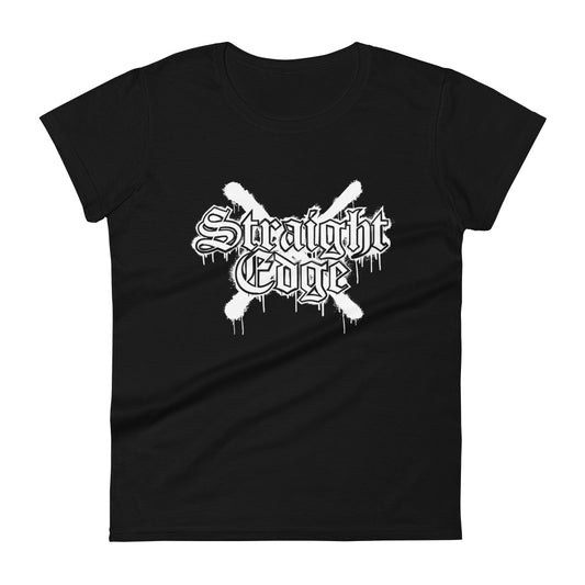 T-Shirt Women Straight Edge Art (Black)