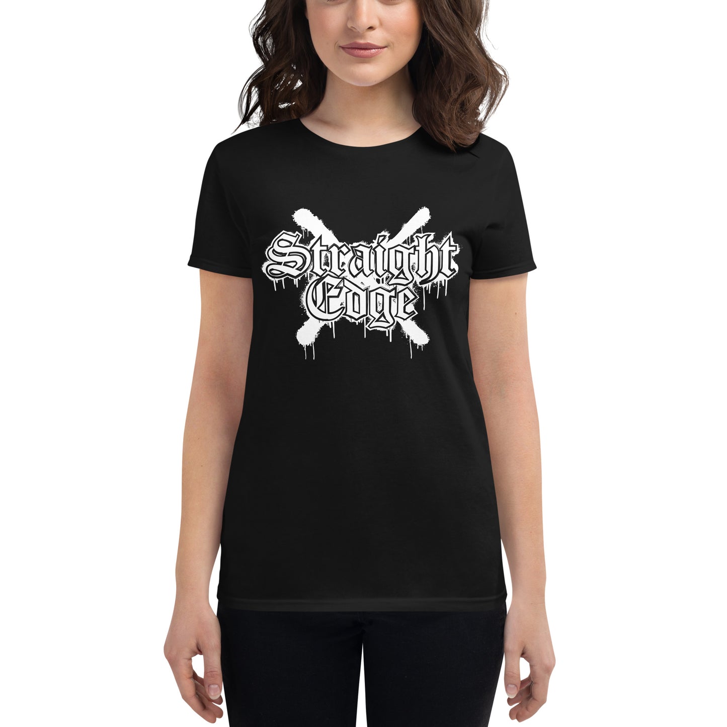 T-Shirt Women Straight Edge Art (Black)