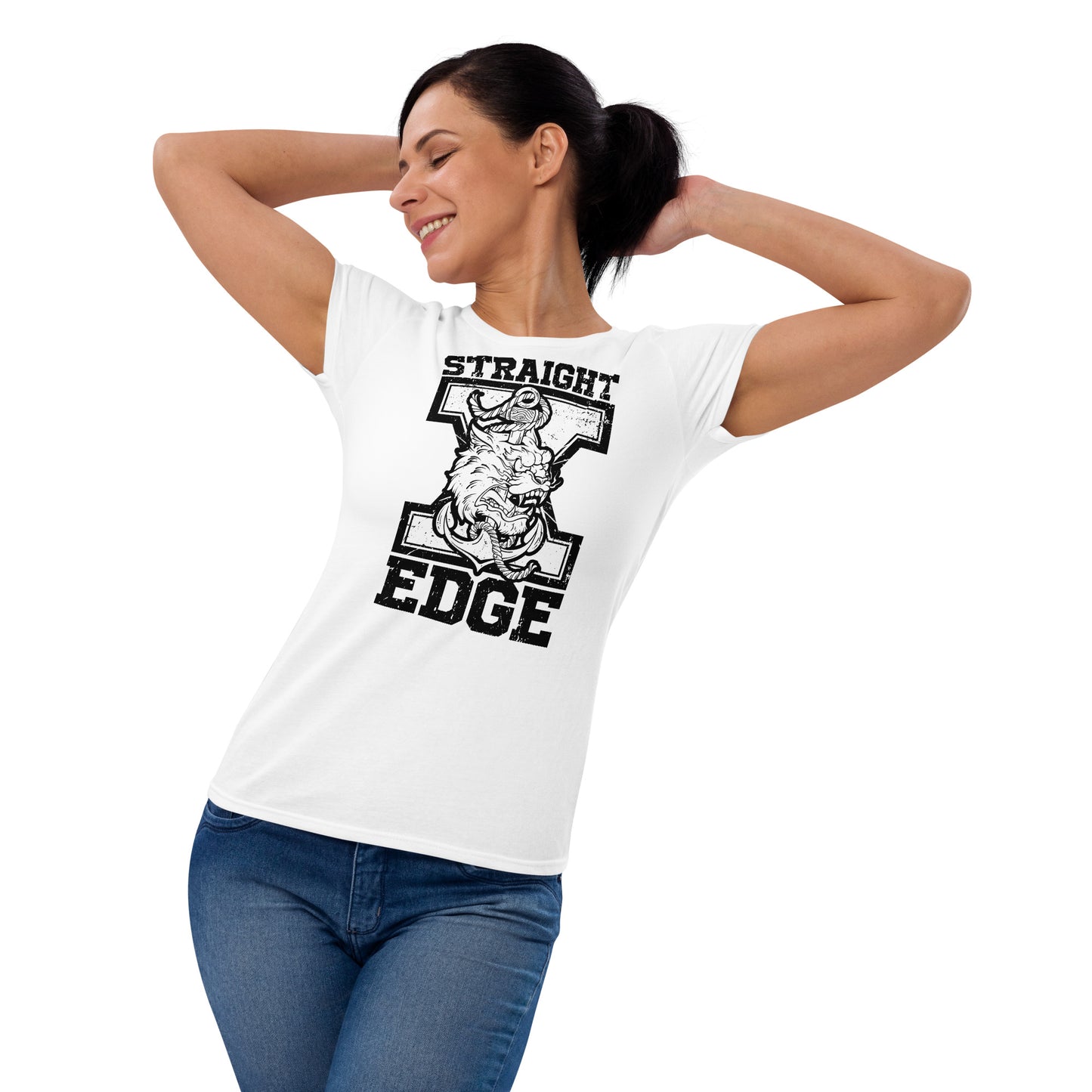 T-Shirt Women Straight Edge Tiger (White)