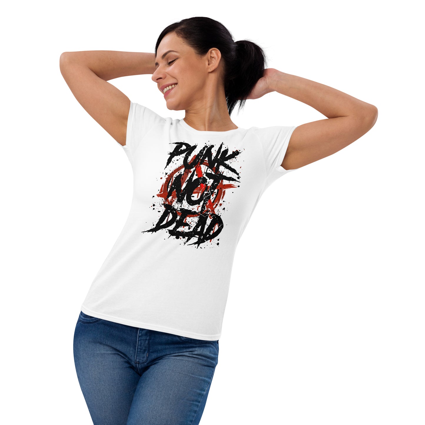 T-Shirt Women Punk Not Dead (White)