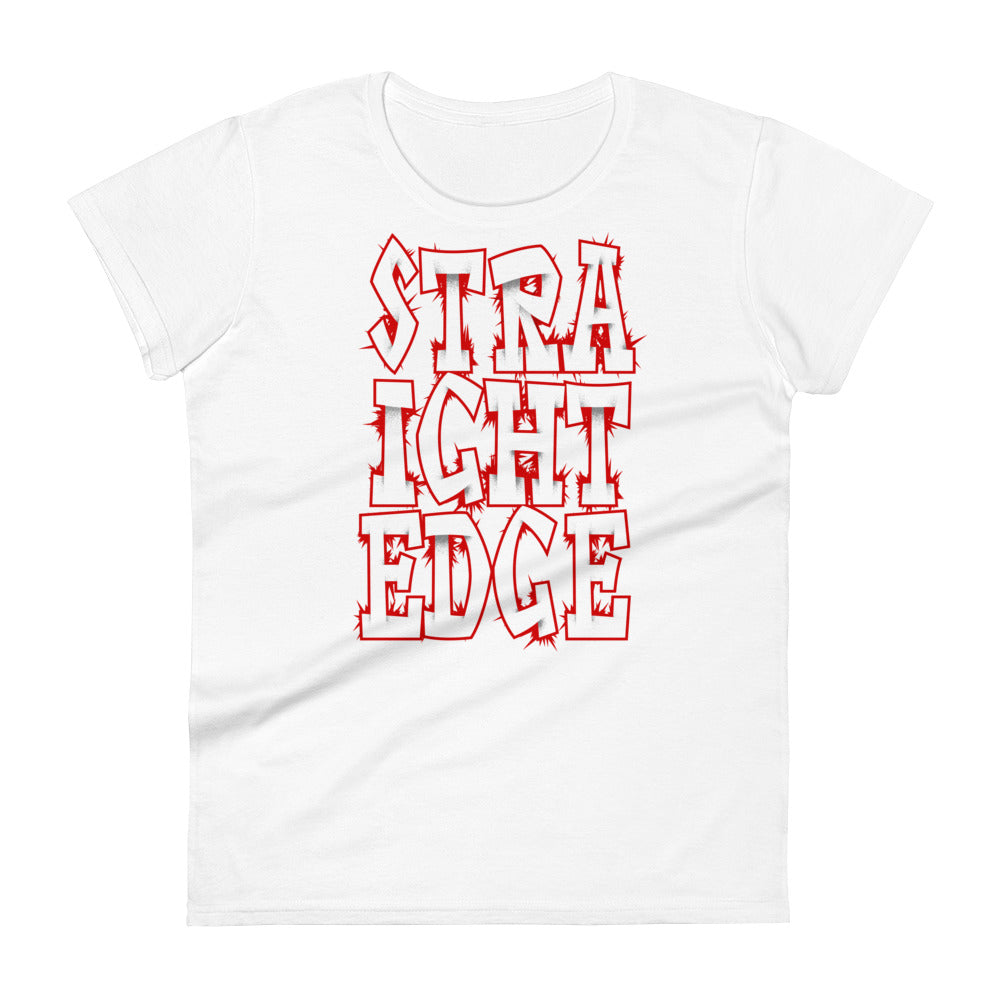 T-Shirt Women Straight Edge Art2 (White)