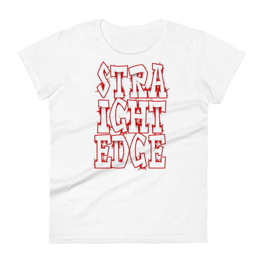 T-Shirt Women Straight Edge Art2 (White)