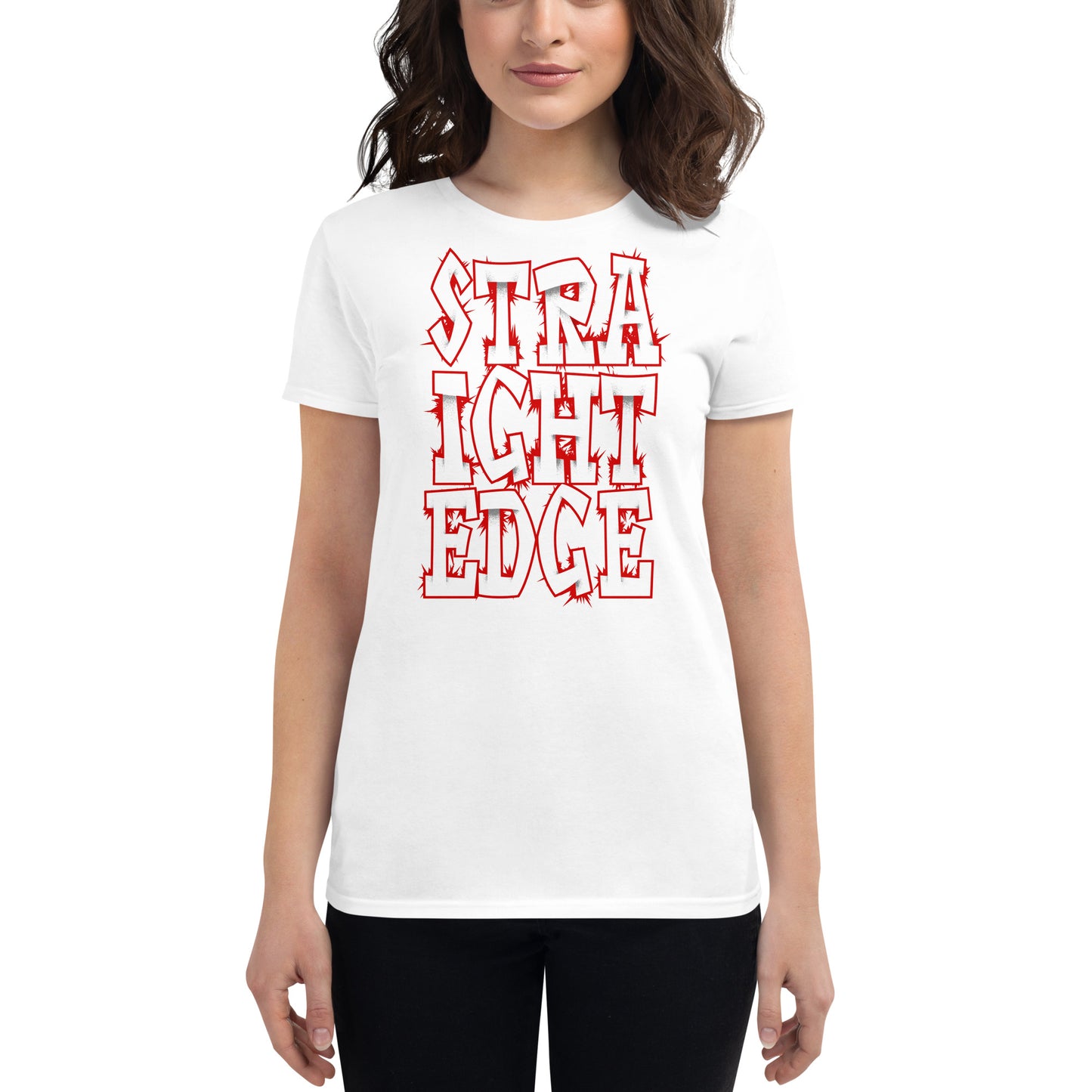 T-Shirt Women Straight Edge Art2 (White)