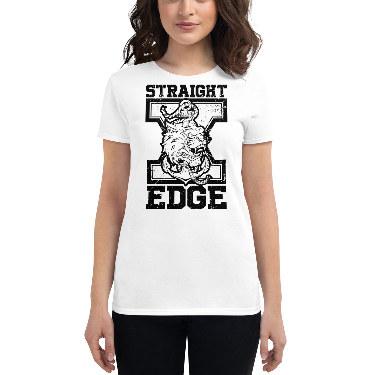 T-Shirt Women Straight Edge Tiger (White)