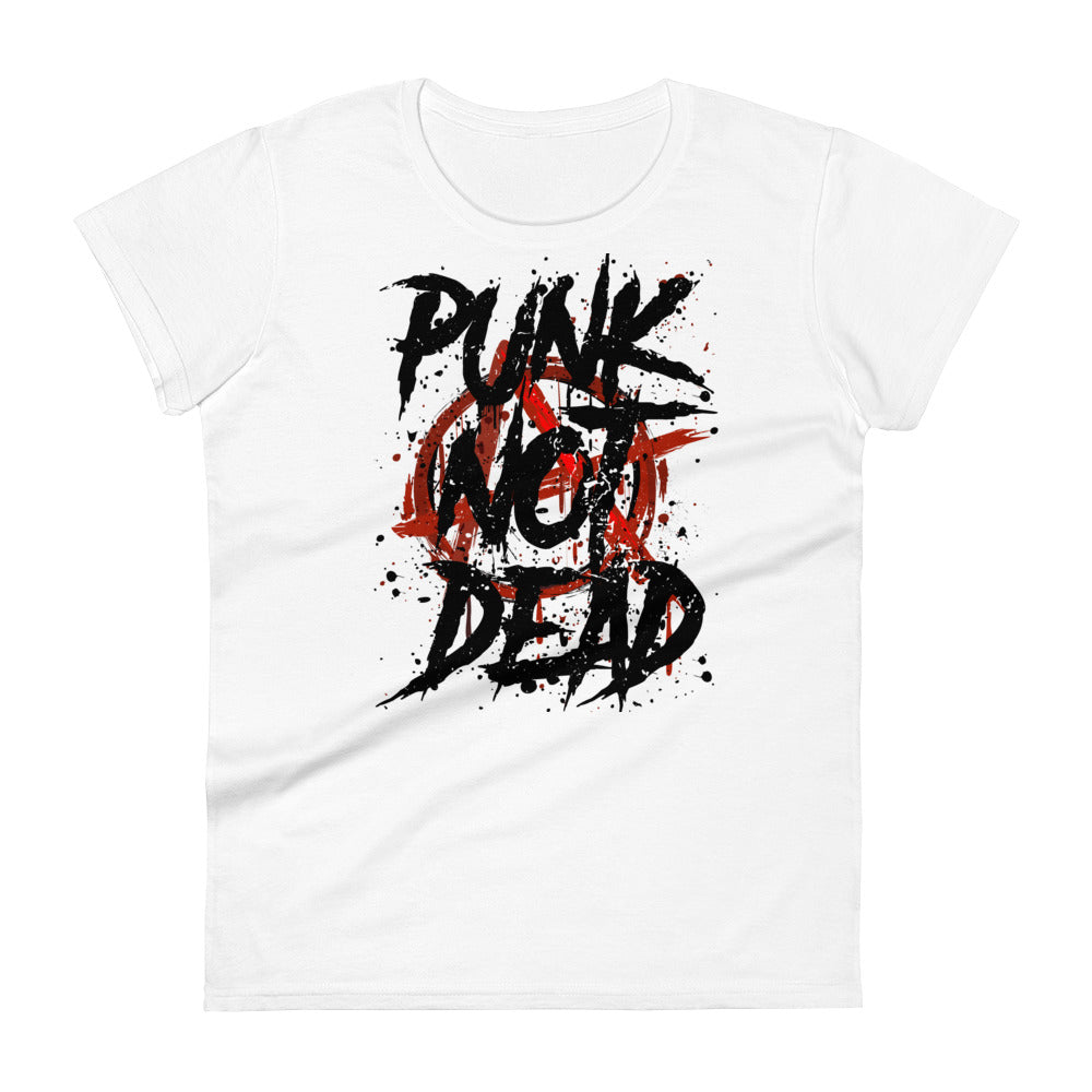 T-Shirt Women Punk Not Dead (White)