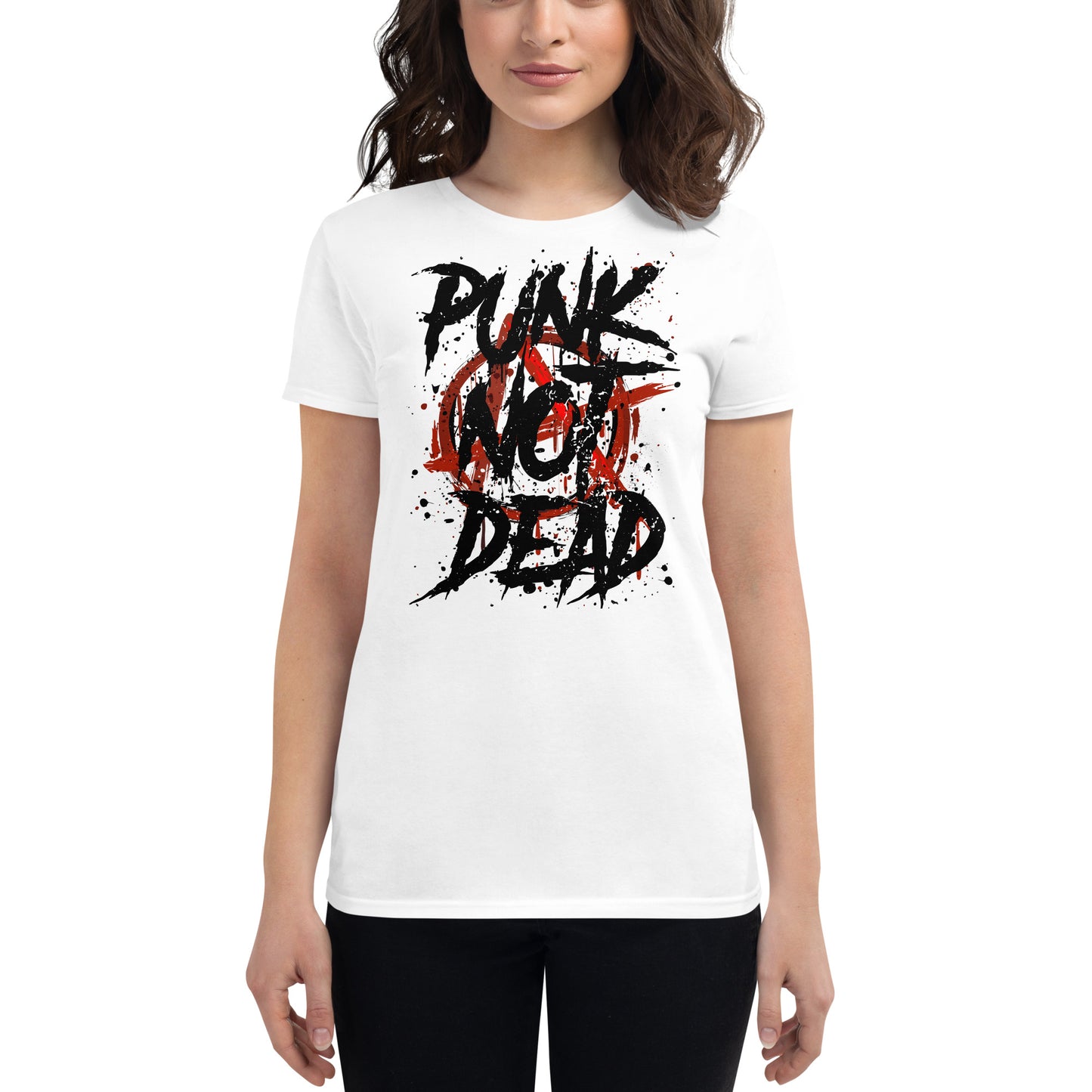 T-Shirt Women Punk Not Dead (White)